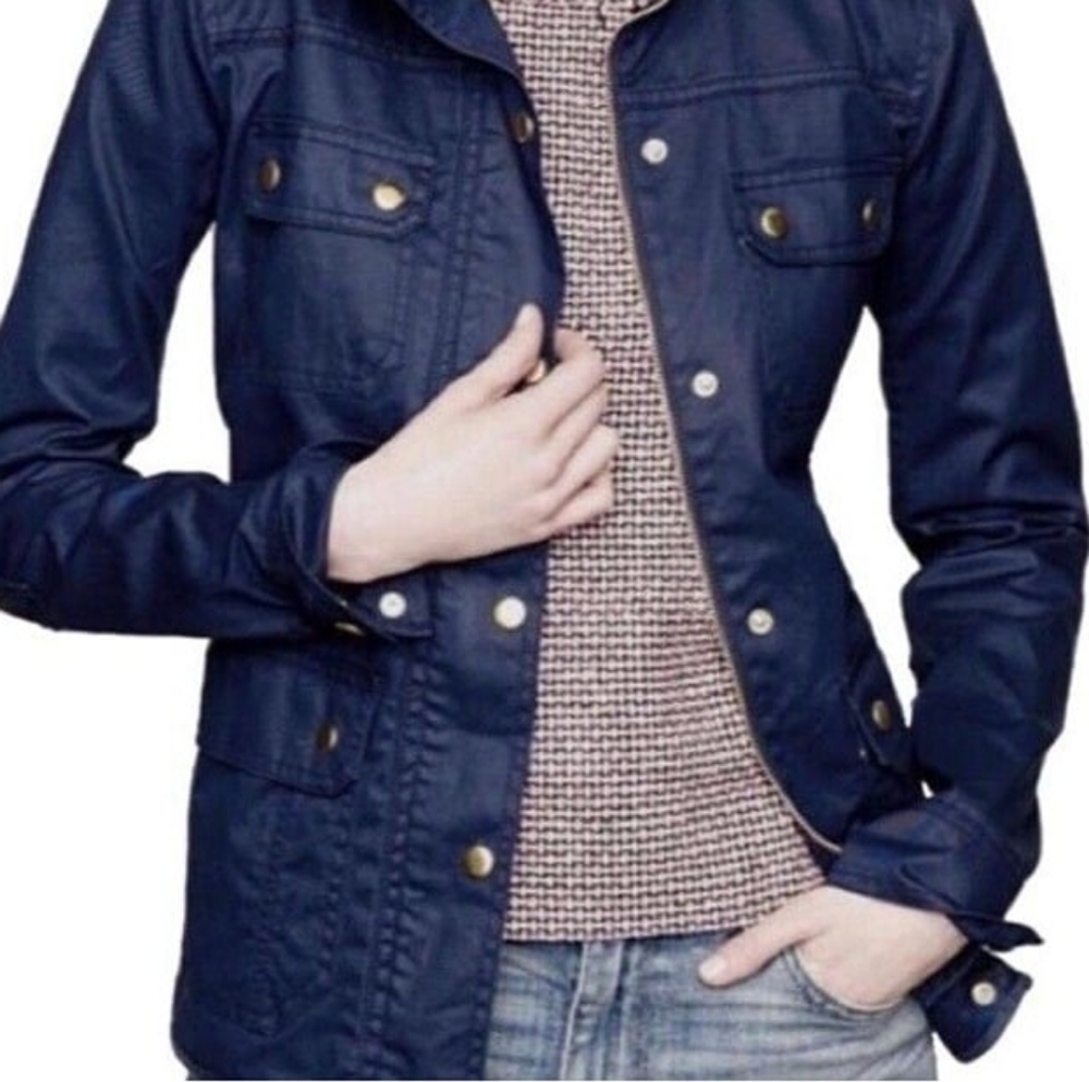 Crissy Waxed Cargo Jacket With Brass Buttons And Zipper